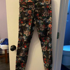 Floral print mid-rise skinny jeans